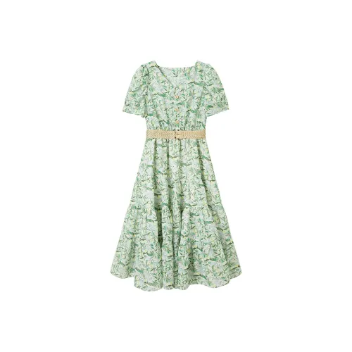 Pit Короткий рукав Платье Женское Зеленое