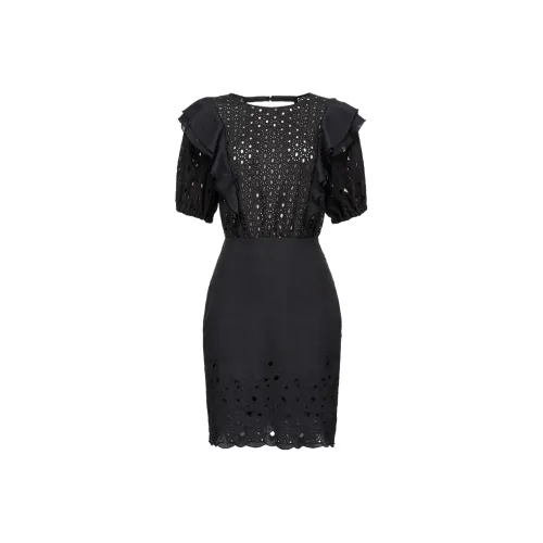 PINKO Черное Женское Короткое Платье с Рукавами