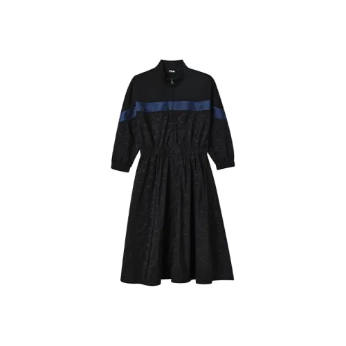 FILA Синий Женские Длинные Платья с Рукавами
