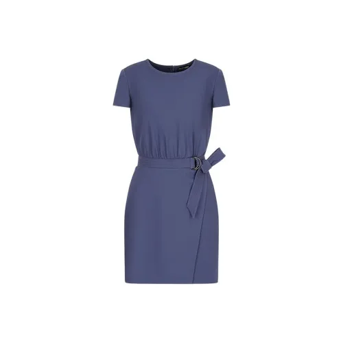 EMPORIO ARMANI Blue Женские Короткие Платья с Рукавами