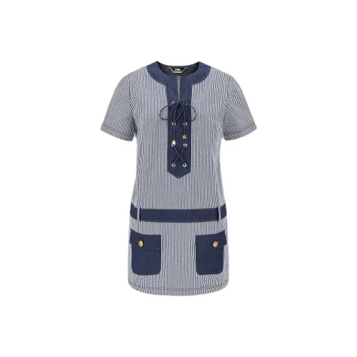 KARL LAGERFELD Короткий рукав Платье Женское Синий