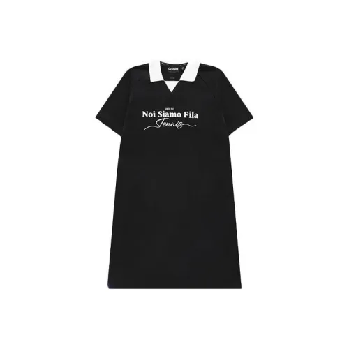 FILA FUSION QR Короткий рукав Платье Женское Темно-черное
