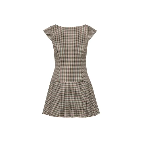 ARITZIA FW24 Sunday Best Palette Платье Короткое с рукавами Платье Женское Liliana Бежевый Черный Бежевый Черный