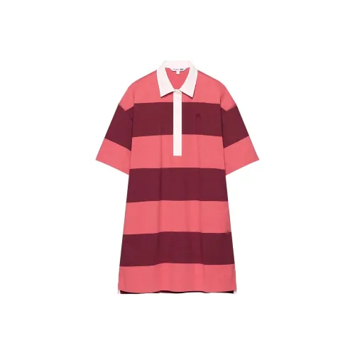 UNIQLO JW Anderson Co Branded SERIES Персиково-розовый Женские Короткие Платья с Рукавами