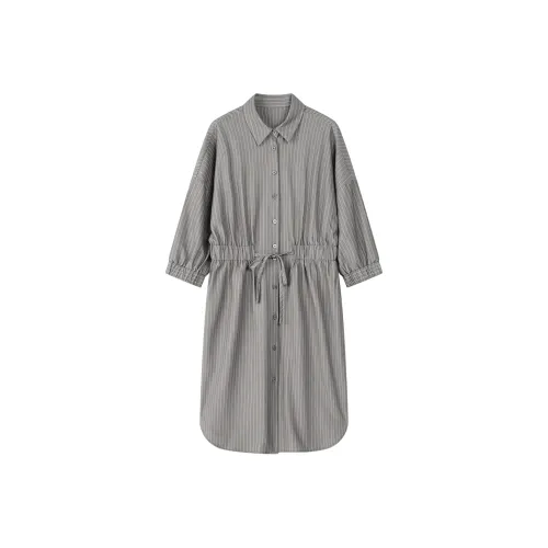 THE SEA LIFE Короткое платье с короткими рукавами женское клеверно-серый