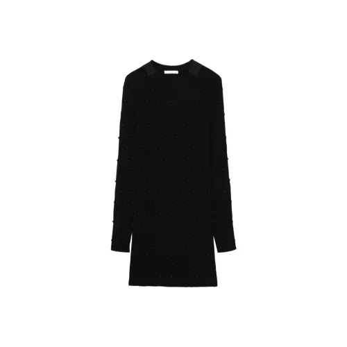 Helmut Lang SS24 Длинное платье с длинными рукавами женское черное