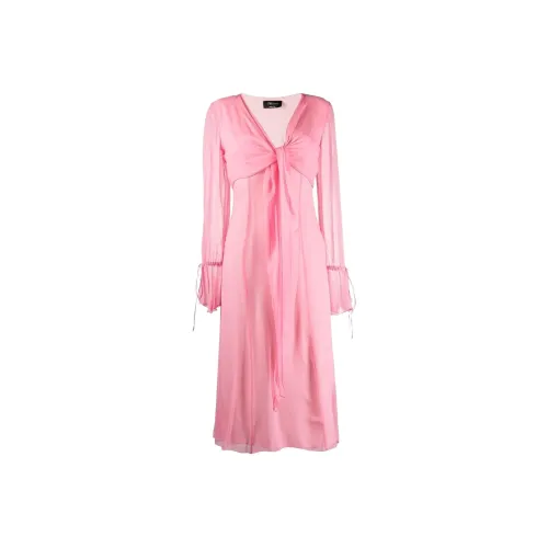 Blumarine Розовые Женские Длинные Платья с Рукавами