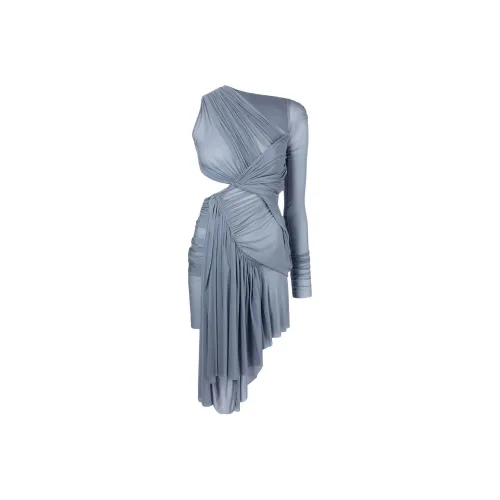 RICK OWENS Blue Женские Короткие Платья с Рукавами