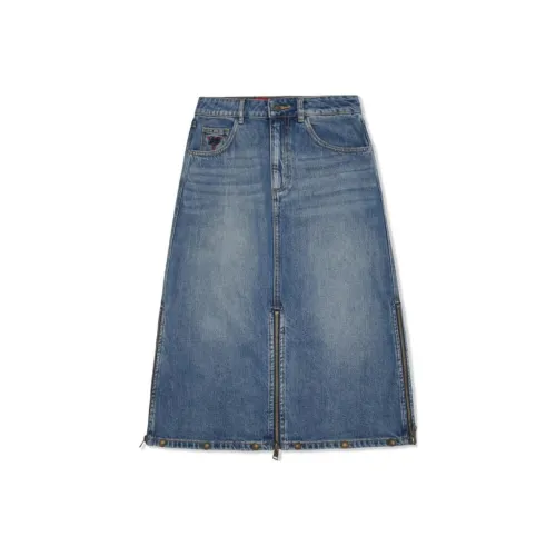 GUESS Denim Long Skirt Women's Blue