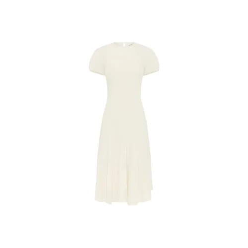 WITH JEAN FW24 Emily Платье Короткий рукав Платье Женское Off Белый Экрю