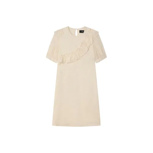 LOUISY AO Короткий рукав Платье Женское Абрикосовое