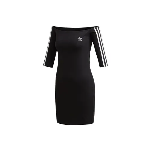 adidas originals Spice Girls series Черное Женское Короткое Платье с Рукавами