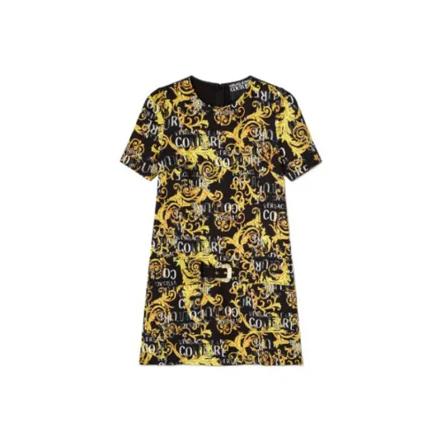 VERSACE JEANS COUTURE SS23 Короткий рукав Платье Женское Черное