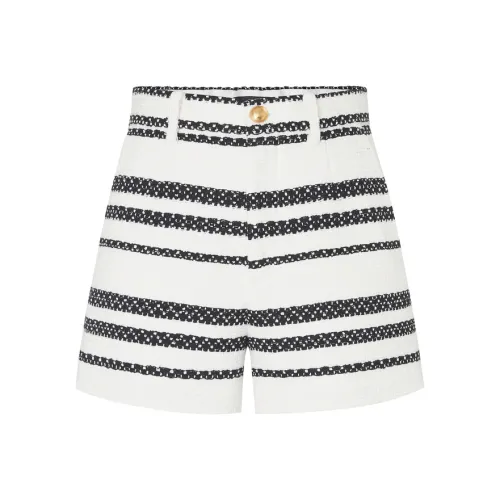 MO&CO Белые и черные полоски Женские Повседневные шорты