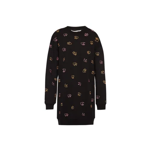 McQ Alexander McQueen Черное Женское Длинное Платье с Рукавами