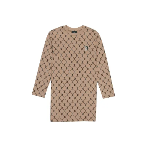 MLB Old Flower Коричневый Женские Длинные Платья с Рукавами