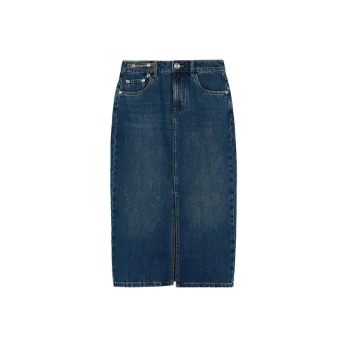 BEBE Джинсовый синий Женские Джинсовые длинные юбки