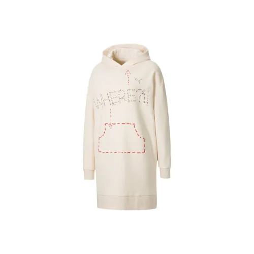 PUMA Длинное платье с длинными рукавами женское цвет эггног