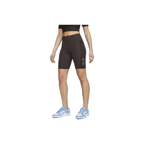 NIKE Темно-кофейные Женские Повседневные Шорты