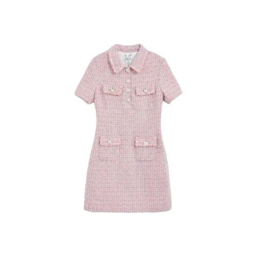 BEBE Розовые Женские Короткие Платья с Рукавами