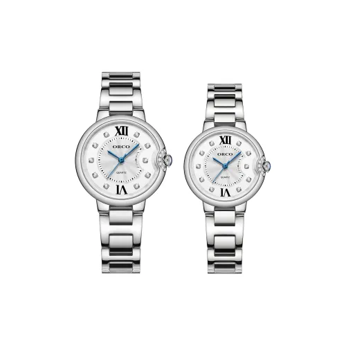 ORCO Кварцевый механизм ремешок из нержавеющей стали унисекс белый циферблат