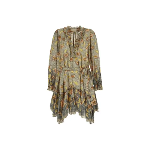 Ulla Johnson SS24 Длинное платье с длинными рукавами женское многоцветное