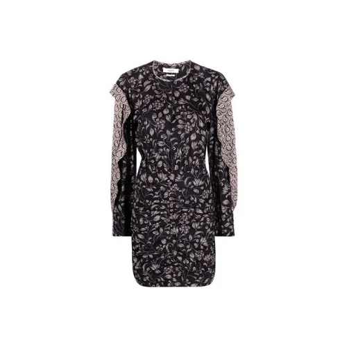 ISABEL MARANT Черное Женское Длинное Платье с Рукавами