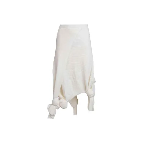 LOEWE Белая женская вязаная длинная юбка