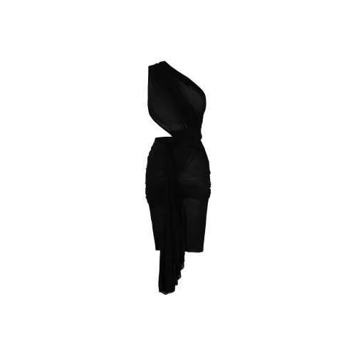 RICK OWENS Черное женское платье без рукавов