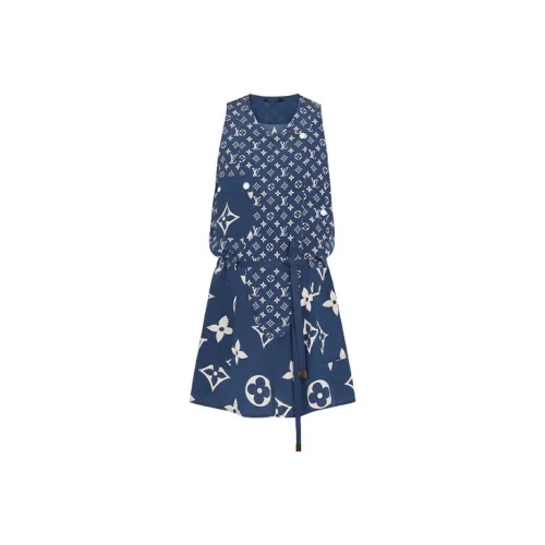 LOUIS VUITTON Без рукавов Платье Женское Синее