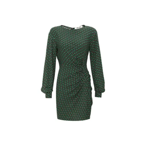 Diane von Furstenberg Зеленые Женские Длинные Платья с Длинными Рукавами