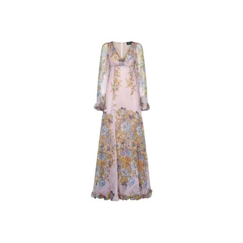ETRO Розовые Женские Длинные Платья с Рукавами