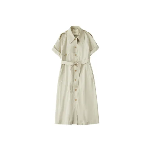 CYCLE DOCUMENT Короткий рукав Платье Женское Хаки