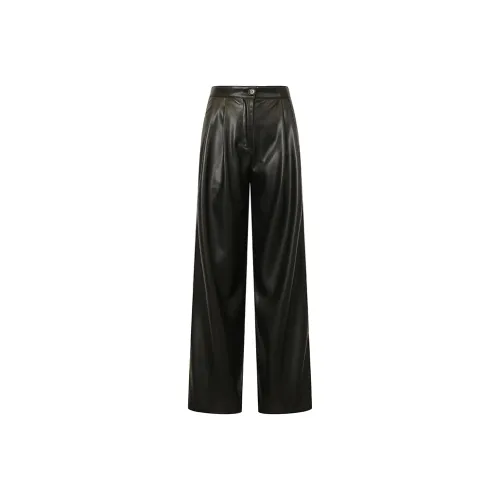 Valeria Obbaco Creative Black Женские Кожаные Брюки