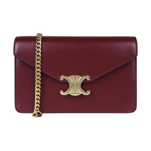 CELINE Margo Телячья кожа Сумка через плечо Стандартная Женская Бордовая