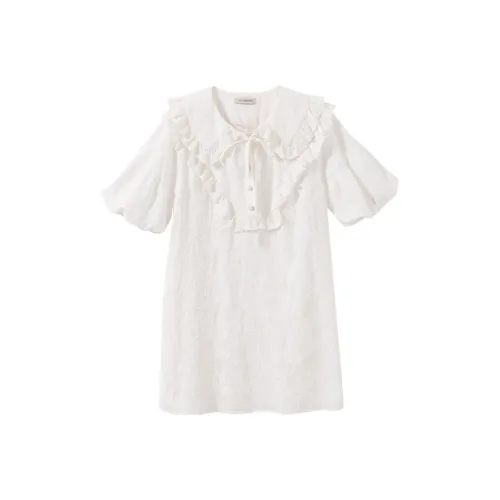 YUMOMO STAR Платье Женское Кремово-Белое