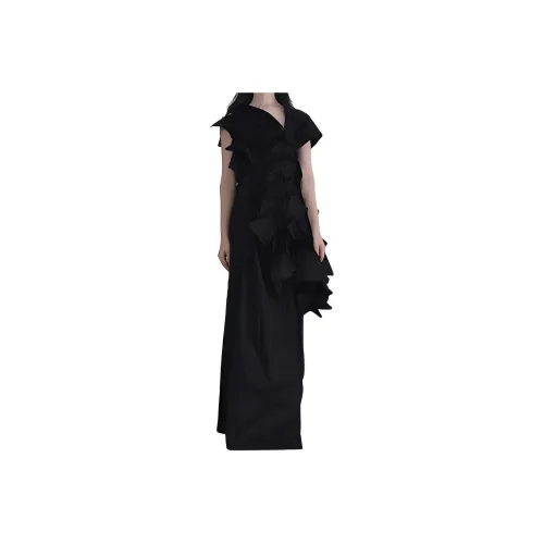 Yohji Yamamoto Черные Женские Платья без Рукавов