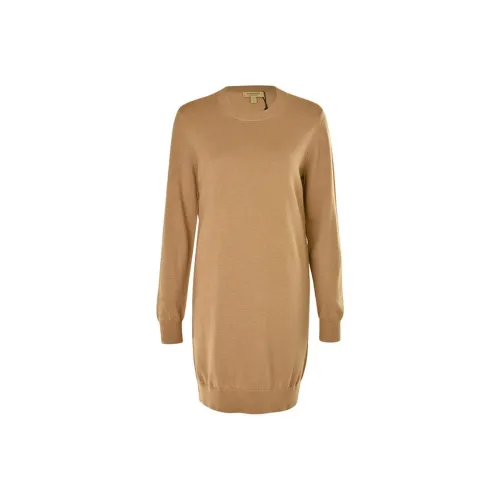 Burberry Khaki Женские Длинные Платья с Длинными Рукавами