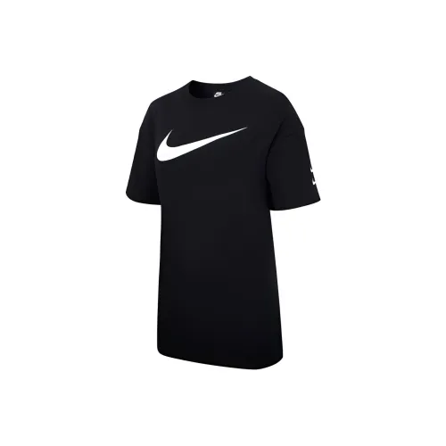 NIKE Черные Женские Платья с Коротким Рукавом