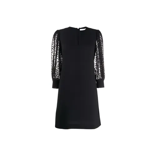 GIVENCHY Длинное платье с длинными рукавами женское черное