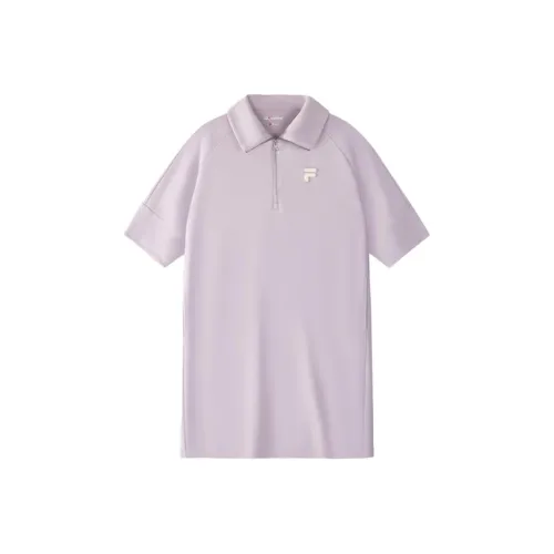 FILA FUSION LIFEFOB Коллекция Короткий рукав Платье Женское Jingle Колокольчик Фиолетовый