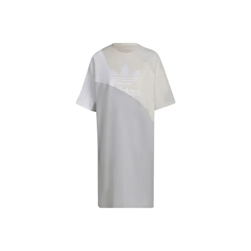 Adidas Originals Adicolor Короткий рукав Платье Женское Желто-белое