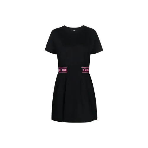 KARL LAGERFELD FW22 Короткий рукав Платье Женское Черное