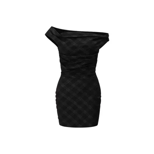 Showroom Plus Короткий рукав Платье Женское Черное