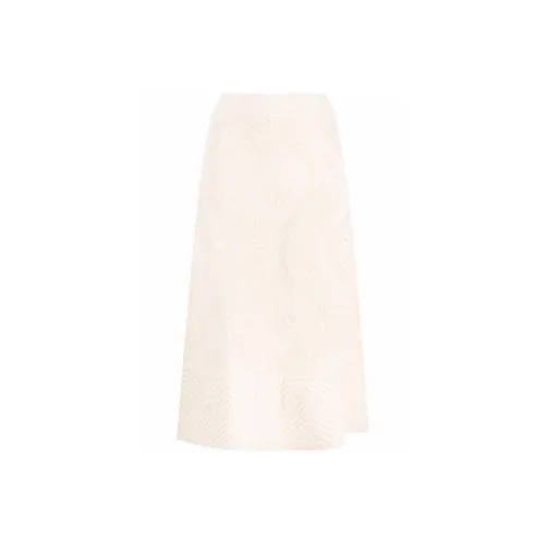 JIL SANDER Белая женская вязаная длинная юбка