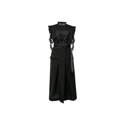 sacai Черное Женское Платье без рукавов