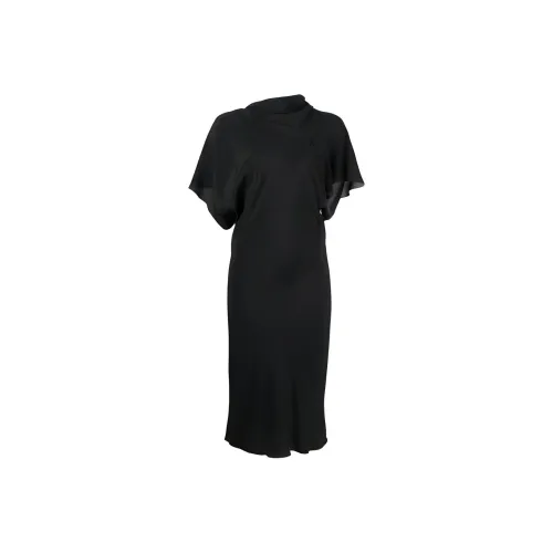 RICK OWENS Black Женские Короткие Платья с Рукавами