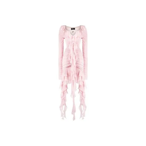 Blumarine Розовые Женские Длинные Платья с Длинными Рукавами