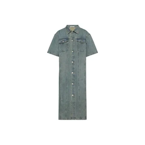 MEIYANG Винтажное синее женское короткое платье с рукавами