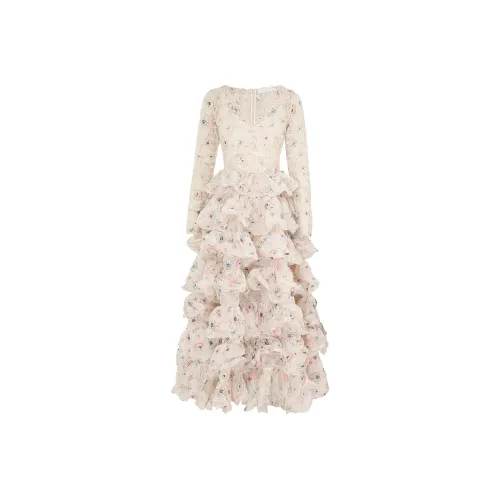 Zimmermann SS24 Длинное платье с длинными рукавами женское сливовый цвет